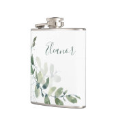 Custom Botanical Eucalyptus Boho Bridal Gefallen Flachmann (Links)