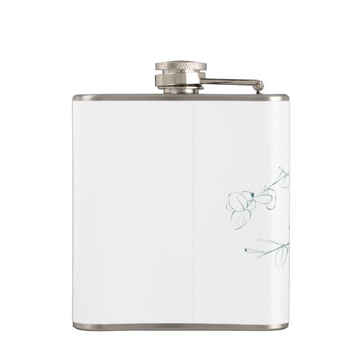 Custom Botanical Eucalyptus Boho Bridal Gefallen Flachmann (Rückseite)