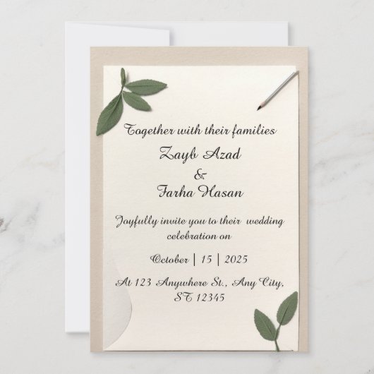 Custom Botanical Letter Paper | Elegant Printable Ankündigung (Vorderseite)