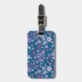 Custom Botanical Luggage Tag - Tief Aquamarine Ele Gepäckanhänger (Vorderseite vertikal)