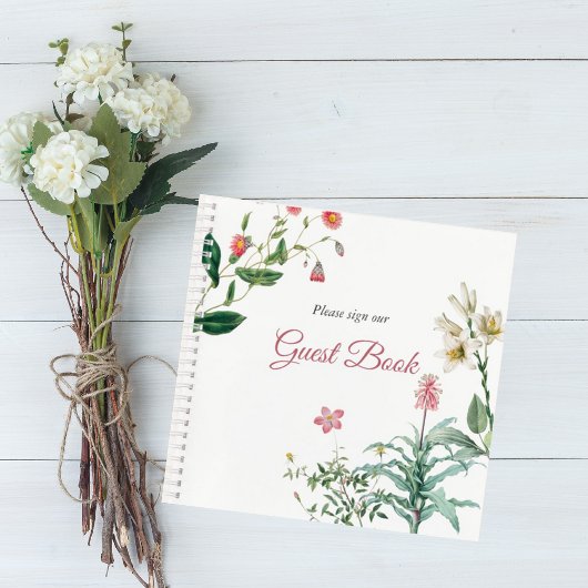 Custom Botanical Wedding Guest Book Notizblock