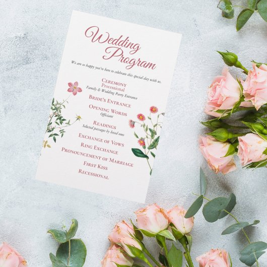 Custom Botanical Wedding Program
