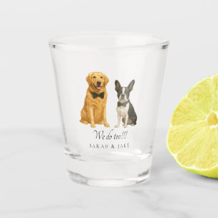Custom Bow Krawatte 2 Pet Wedding Schnapsglas
