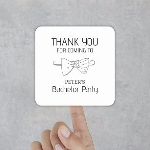 Custom Bow Krawatte Bachelor Party Danke Quadratischer Aufkleber