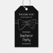 Custom Bow Krawatte Black Bachelor Party Danke Geschenkanhänger (Vorderseite)