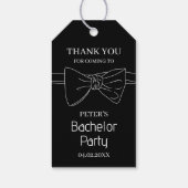 Custom Bow Krawatte Black Bachelor Party Danke Geschenkanhänger (Rückseite)