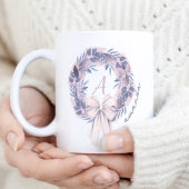Custom Bow Pastell Monogram Tasse Winter Floral