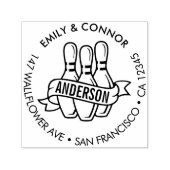 Custom Bowling Family Names Return Address Permastempel (Design)