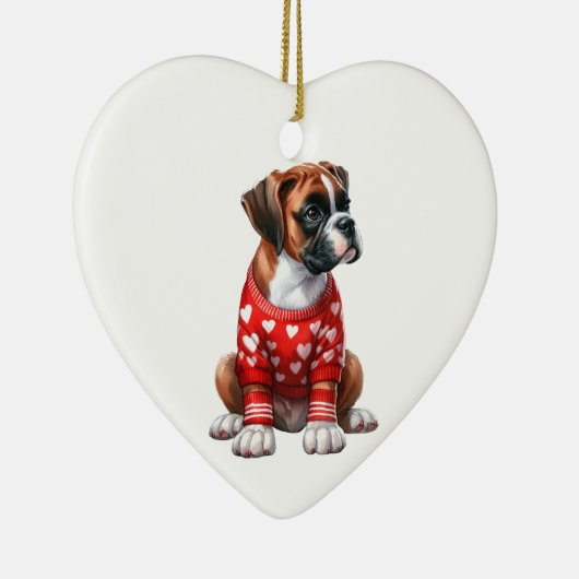 Custom Boxer Dog Fun Valentine Keramik Ornament (Rechts)