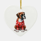 Custom Boxer Dog Fun Valentine Keramik Ornament (Vorne)