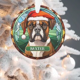 Custom Boxer Dog Xmas Ornament