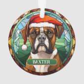 Custom Boxer Dog Xmas Ornament (Rückseite)