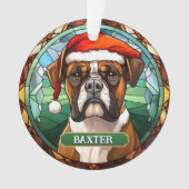 Custom Boxer Dog Xmas Ornament (Vorderseite)