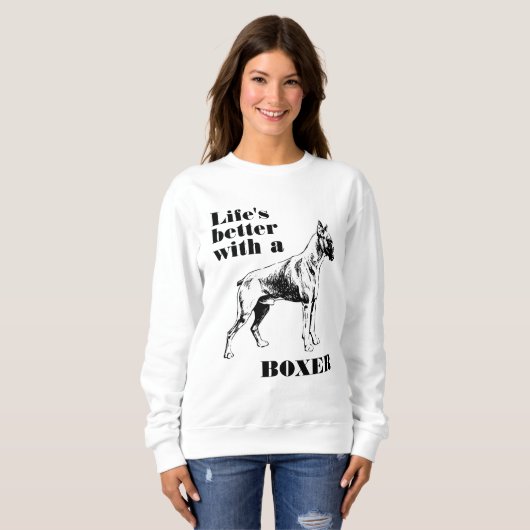 Custom Boxer Dog Zitat Sweatshirt (Vorne ganz)