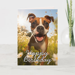 Custom Boxer Happy Birthday Card Dankeskarte