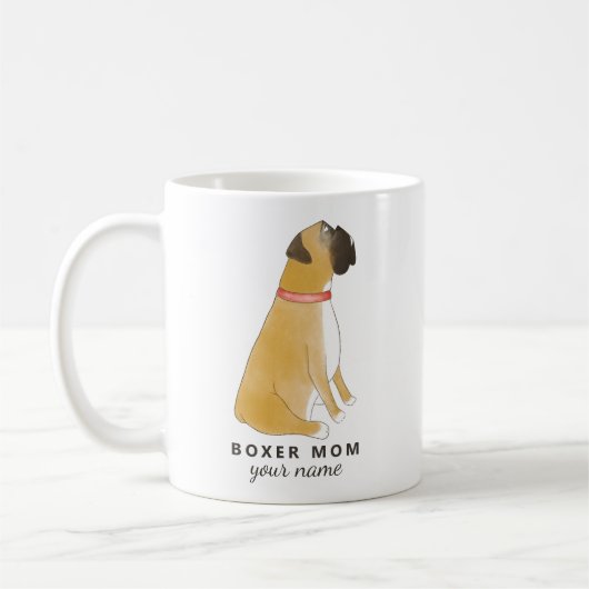 Custom Boxer Mom Mug, Personalized Boxer Dog mug Kaffeetasse (Links)