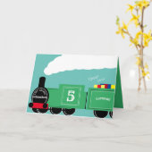 Custom boy 5. Geburtstagszug Karte (Gelbe Blume)