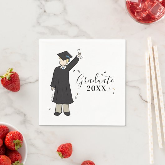 Custom Boy Avatar | Abschluss Napkins Serviette (Beispiel)