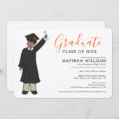 Custom Boy Avatar | High School Abschluss Einladung (Vorne/Hinten)