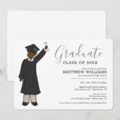 Custom Boy Avatar | High School Abschluss Einladung (Vorne/Hinten)