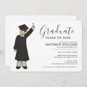 Custom Boy Avatar | High School Abschluss Einladung (Vorne/Hinten)