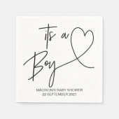 Custom Boy Baby Shower Cocktail Napkin Party Dekor Serviette (Vorderseite)