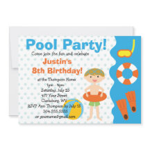 Custom Boy Birthday Pool Party
