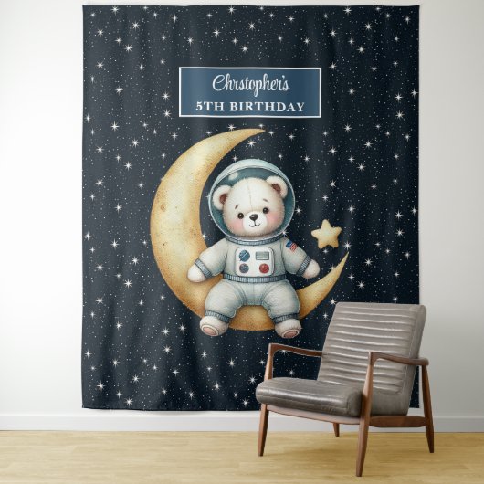 Custom Boy Birthday Tapestry mit Teddy Bar Wandteppich (Beispiel)