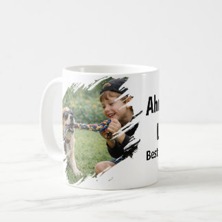 Custom Boy & Dog Best Friends Brush Art Kaffeetasse