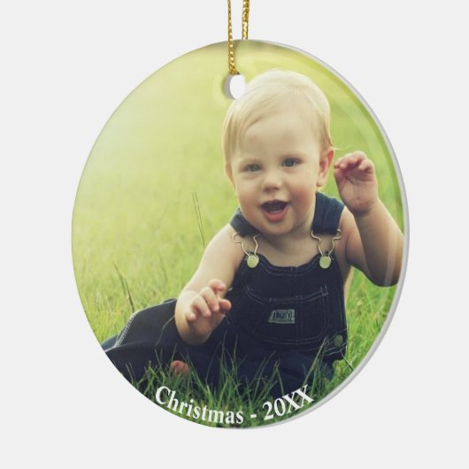 Custom Boy Foto Keramik Ornament (Links)