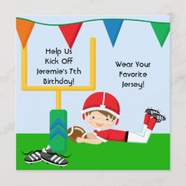 Custom Boy in RedFootball Einladung am Geburtstag