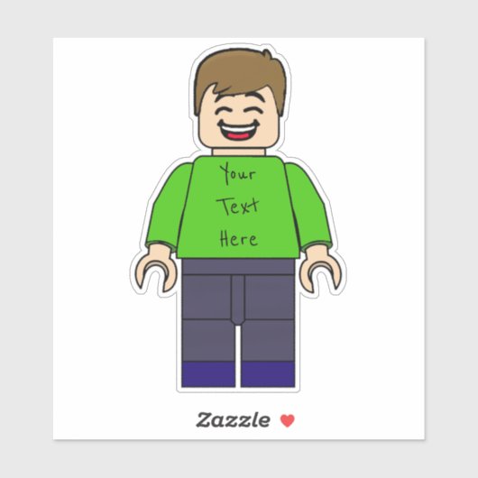 Custom Boy Minifig Aufkleber (Blatt)