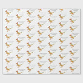 Custom Boy Name Christmas Dinosaur Velociraptor Geschenkpapier (Flach)