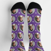 Custom Boyfriend Foto Lila Liebe Socken (Oben)