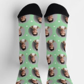 Custom Boyfriend Foto Minze Green Liebe Socken (Oben)