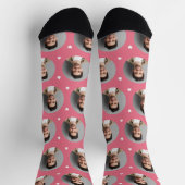 Custom Boyfriend Foto Pink Liebe Socken (Oben)
