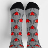 Custom Boyfriend Foto Red Winged Heart Light Grau Socken (Oben)