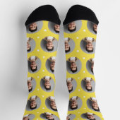 Custom Boyfriend Foto Yellow Liebe Socken (Oben)