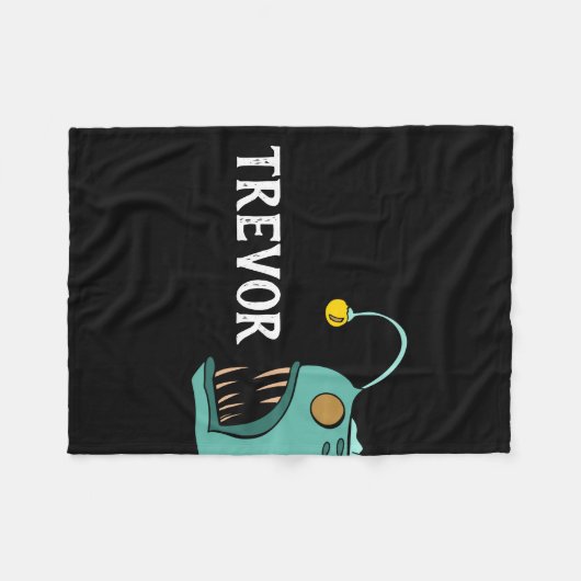 Custom Boys Bedroom Fish Theme Anglerfish Fleecedecke (Vorderseite (Horizontal))