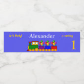 Custom Boy's First Birthday Train and Balloons Wasserflaschenetikett (Einzelnes Label)