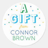 Custom Boys Preppy Birthday Sticker (Vorderseite)