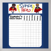 Custom Boys Superhero Chore Chart Poster (Vorne)