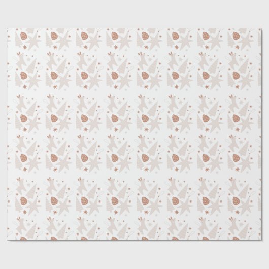 Custom Brand Brown White Christmas Geschenkpapier (Flach)