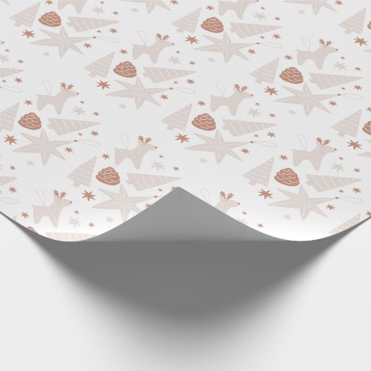 Custom Brand Brown White Christmas Geschenkpapier (Ecke)