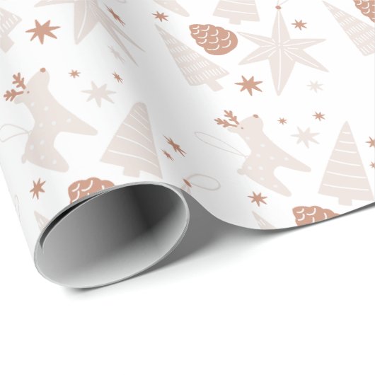 Custom Brand Brown White Christmas Geschenkpapier (Rolleneckpunkt)