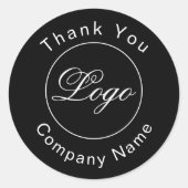 Custom Brand Danke Simple Black Runder Aufkleber (Vorderseite)