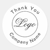 Custom Brand Danke Simple White Runder Aufkleber (Vorderseite)