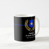 Custom Brand Thin Blue Line Police Abzeichen Black Kaffeetasse (VorderseiteRechts)