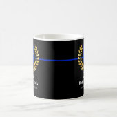 Custom Brand Thin Blue Line Police Abzeichen Black Kaffeetasse (Mittel)