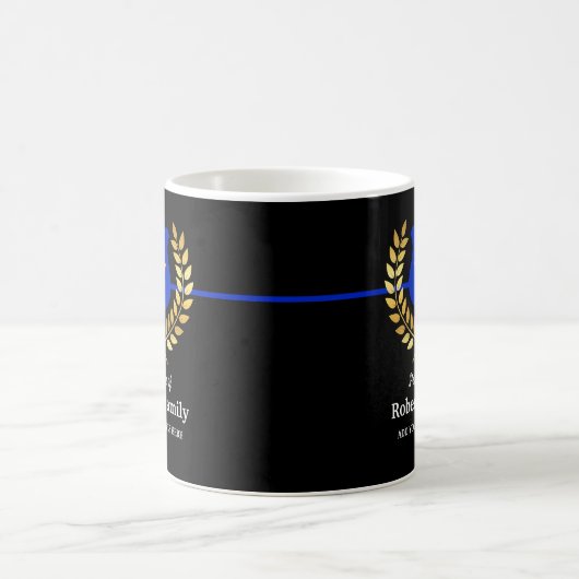 Custom Brand Thin Blue Line Police Abzeichen Black Kaffeetasse (Mittel)